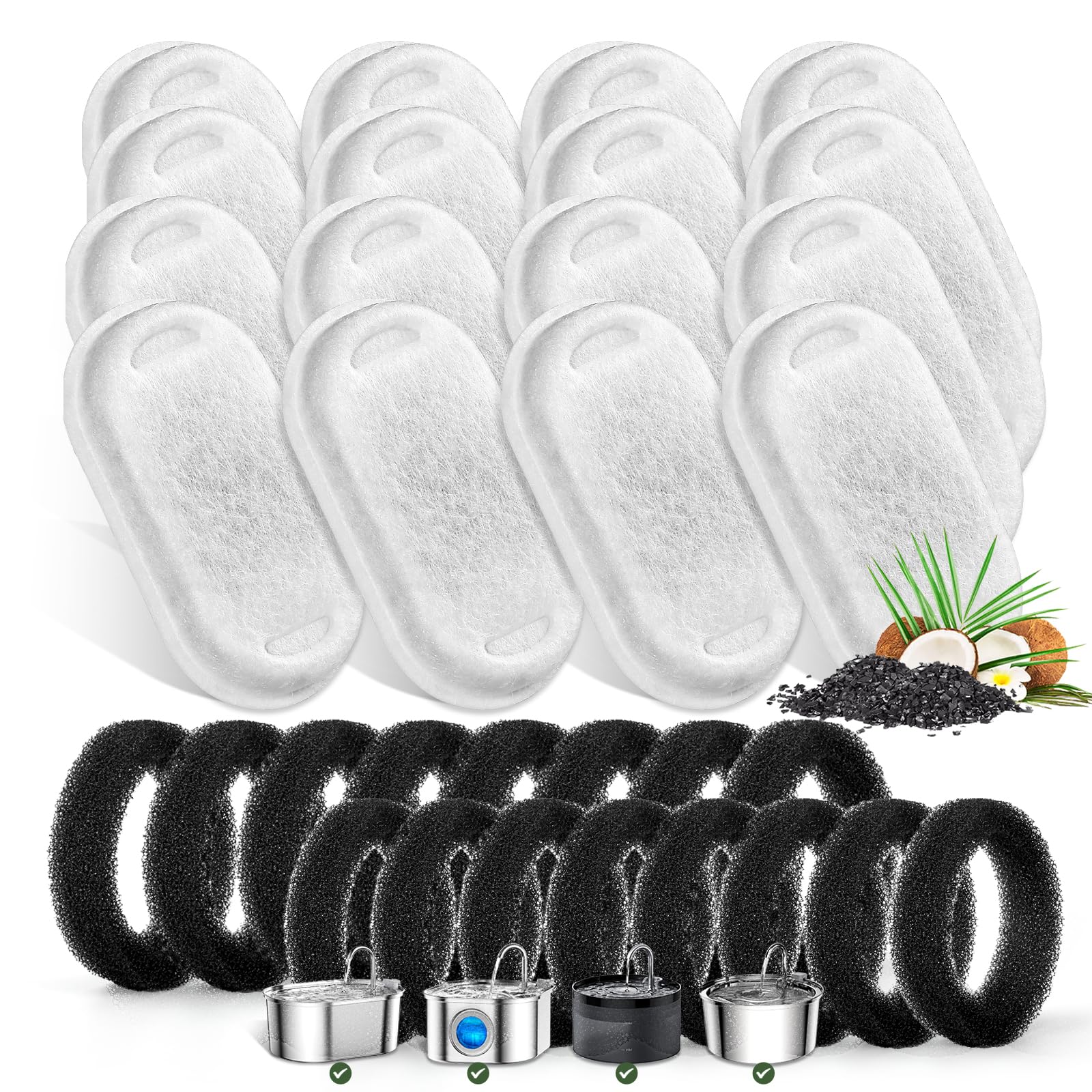Filtros Monsin para fuente de gatos 2L, 16 unidades, mejor filtración.