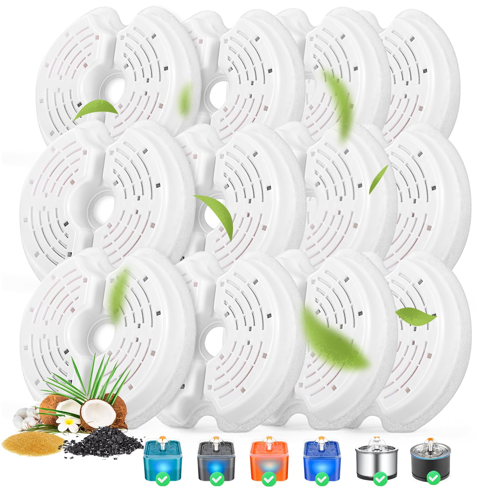 Filtros Monsin para fuente de gatos en acero inoxidable de 2,5 L para agua fresca.