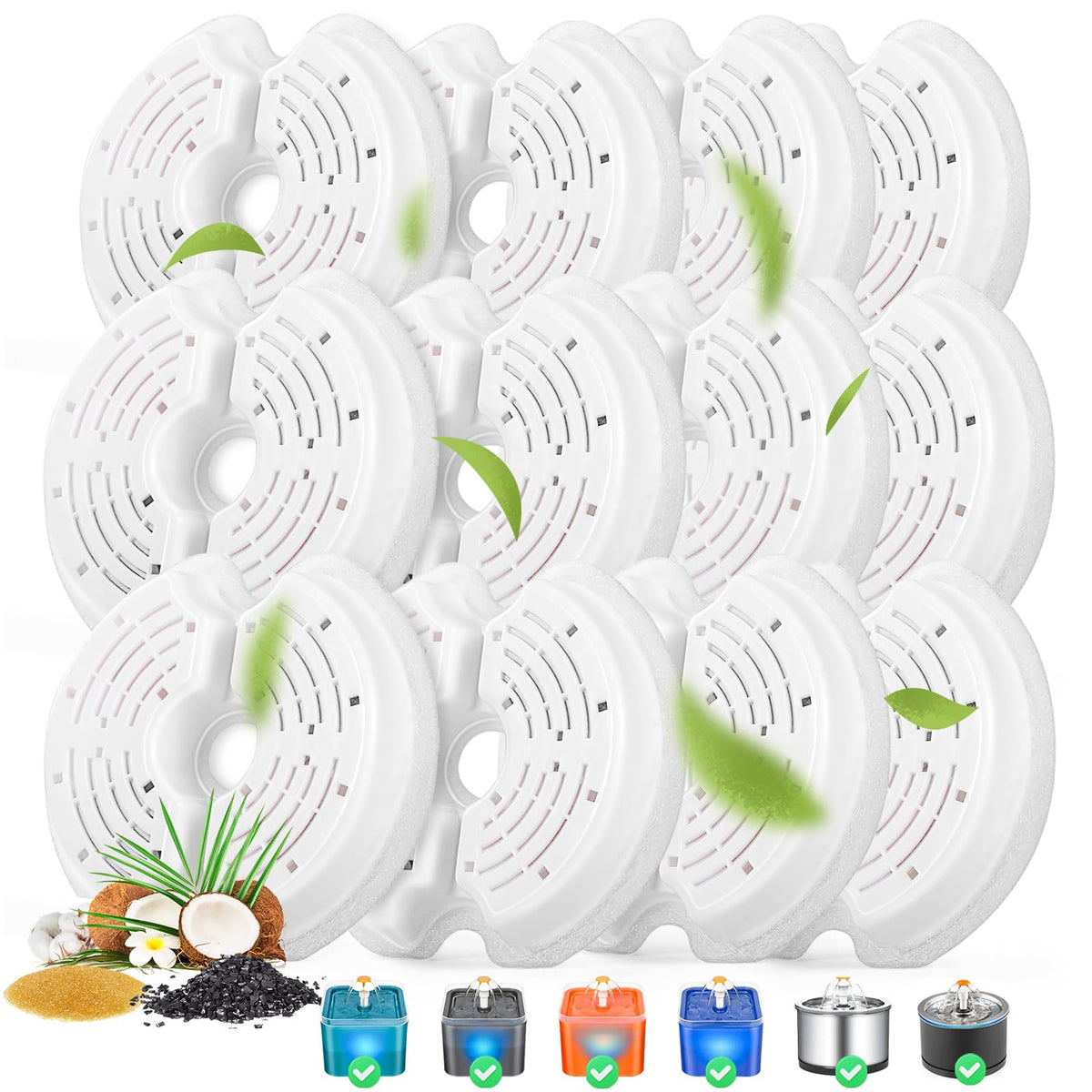 Filtros Monsin para fuente de gatos en acero inoxidable de 2,5 L para agua fresca.