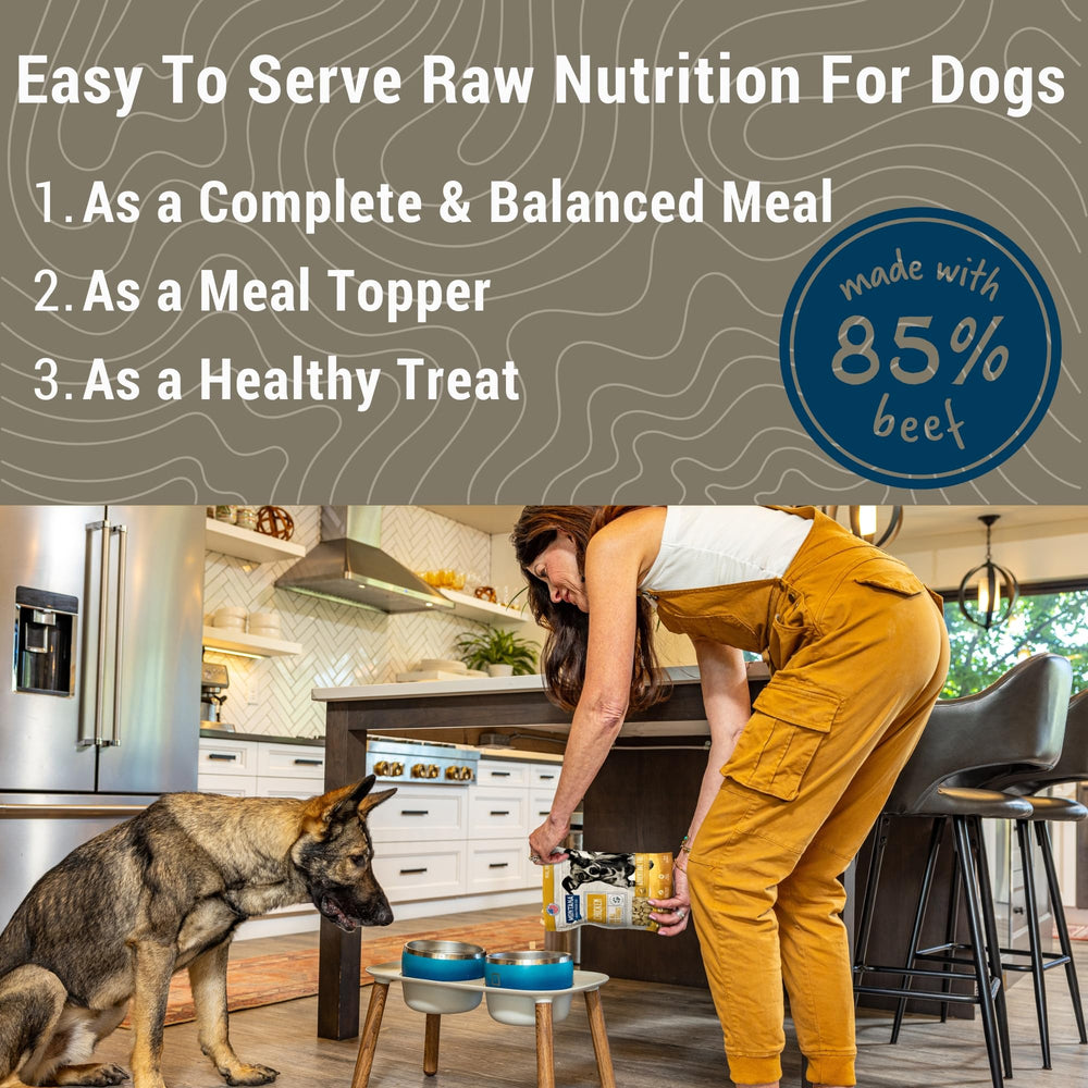 Montana Dog Food Co. envase seguro y estable para almacenamiento cómodo