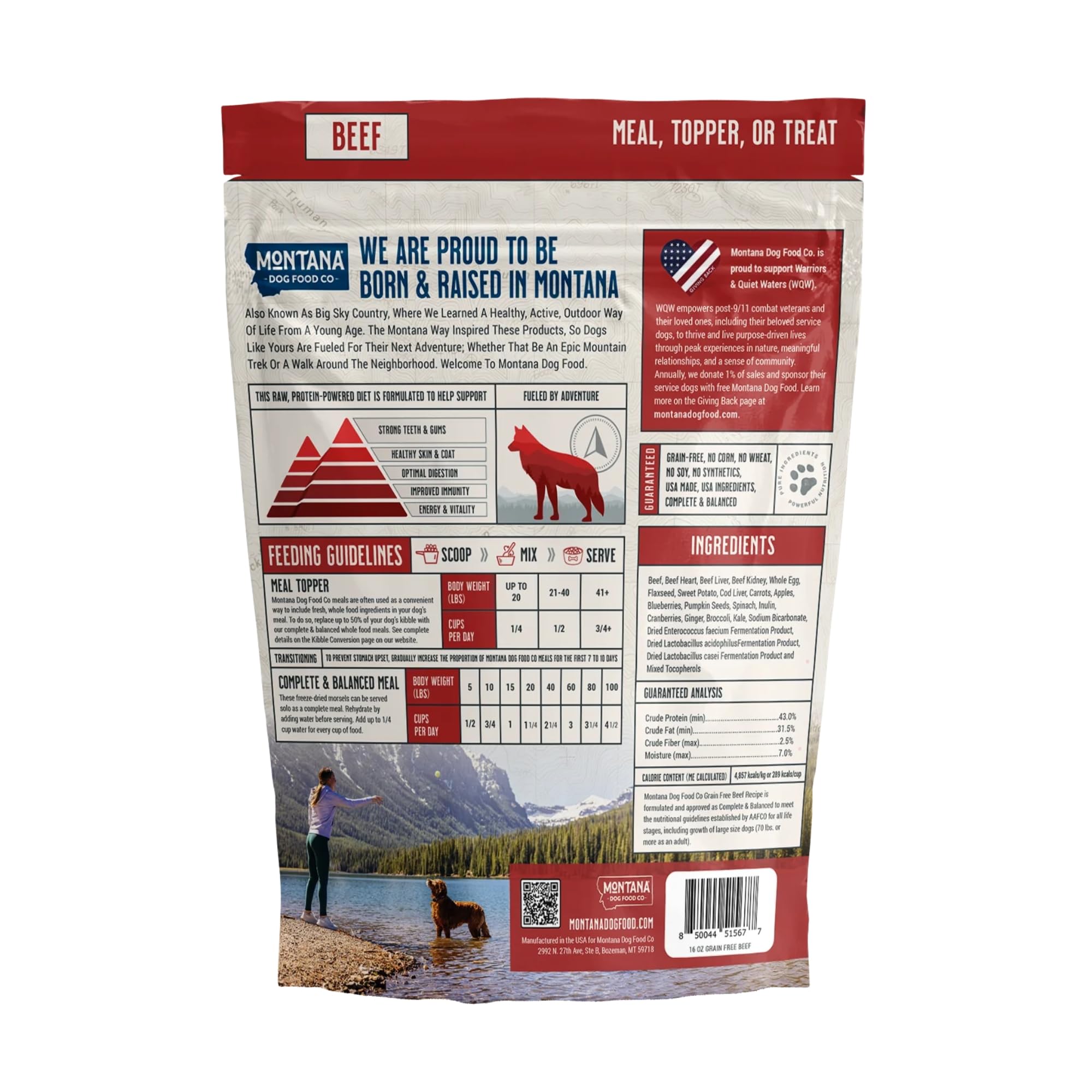 Montana Dog Food Co. topping de res crujiente, añade sabor y textura