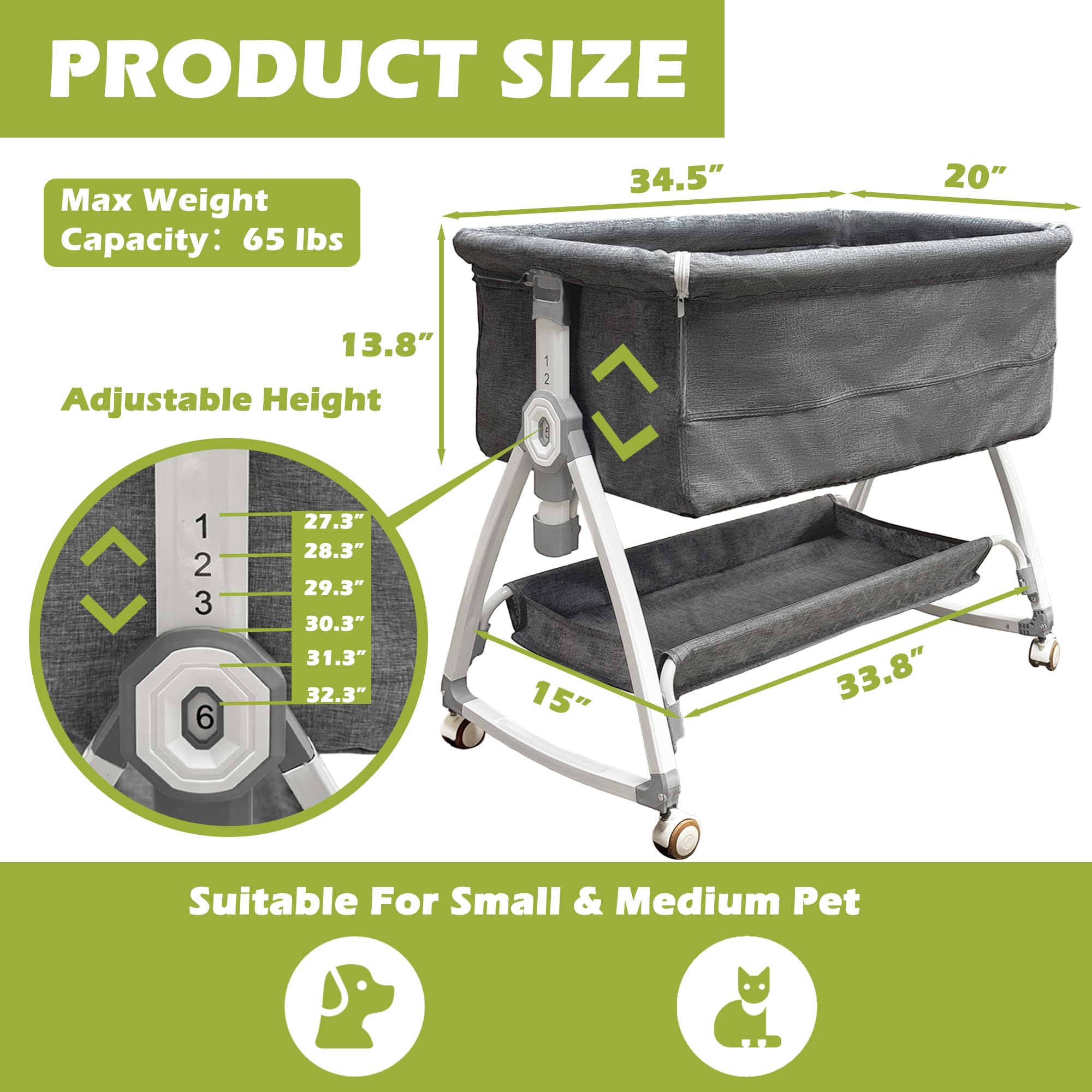 Montex cama canina con panel lateral cremallera para acceso cómodo