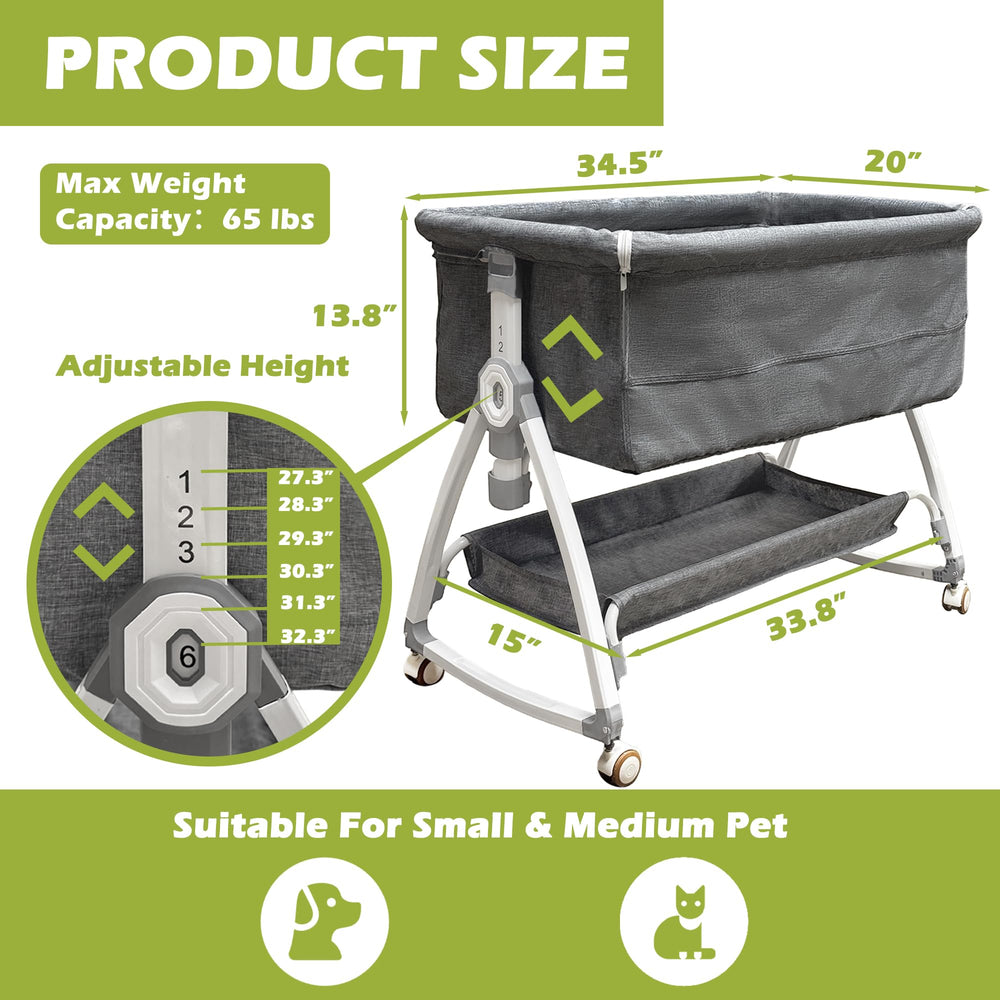 Montex cama canina con panel lateral cremallera para acceso cómodo
