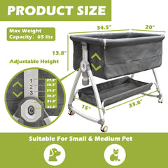 Montex cama canina con panel lateral cremallera para acceso cómodo