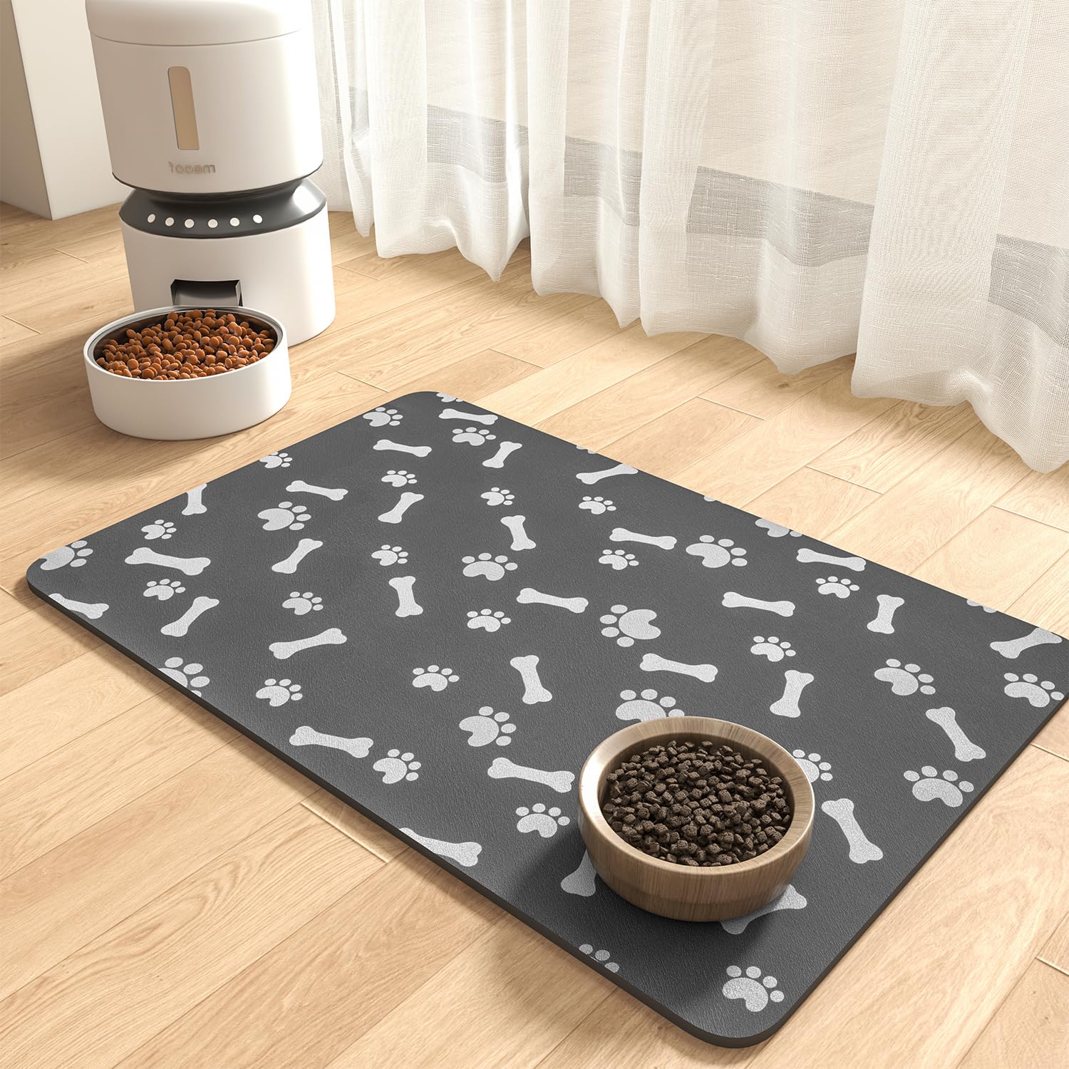 MontVoo alfombra para comida de perro 14x22 evita manchas alrededor del comedero