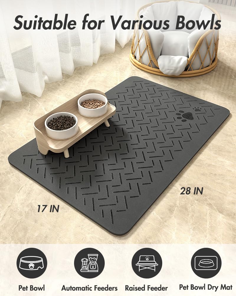 MontVoo alfombrilla uso múltiple para comederos y bebederos, solución versátil.