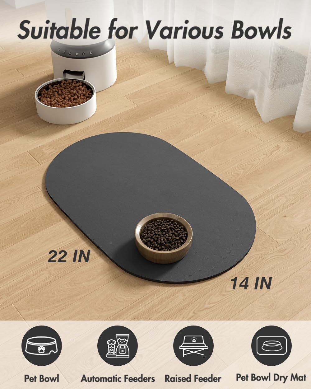 MontVoo tapete duradero para perros y gatos durante la comida.