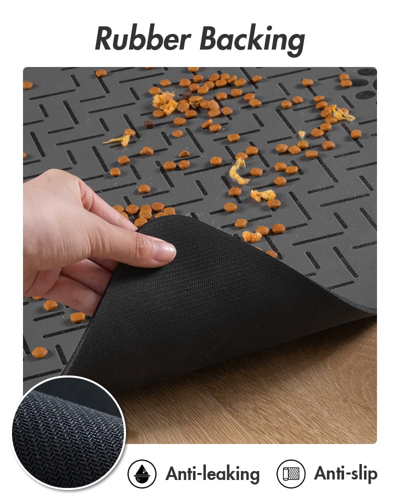 MontVoo alfombrilla duradera para perros y gatos, ideal como comedero seguro.