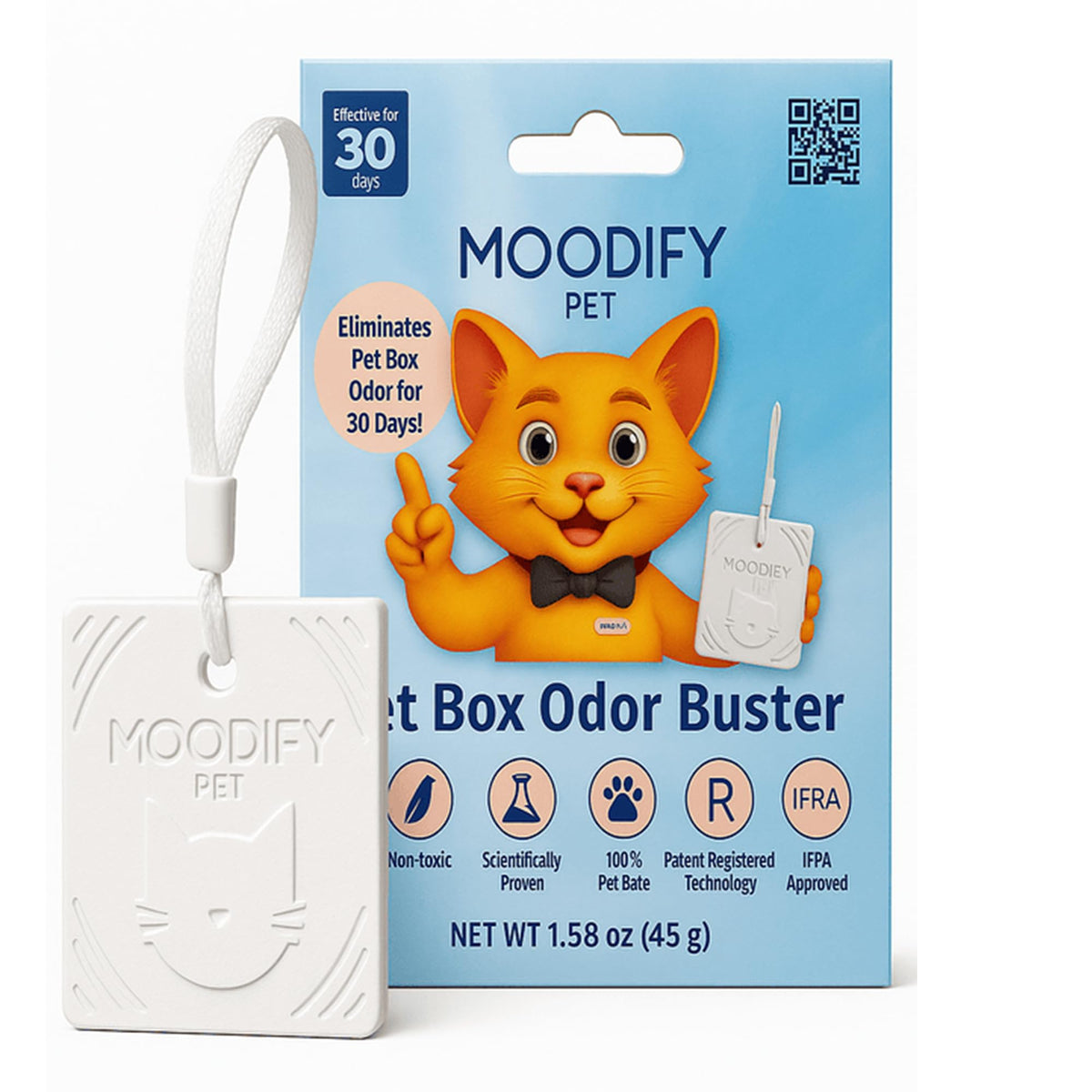 MoodifyPet: pendiente eliminador de olor para caja de arena, frescura continua.