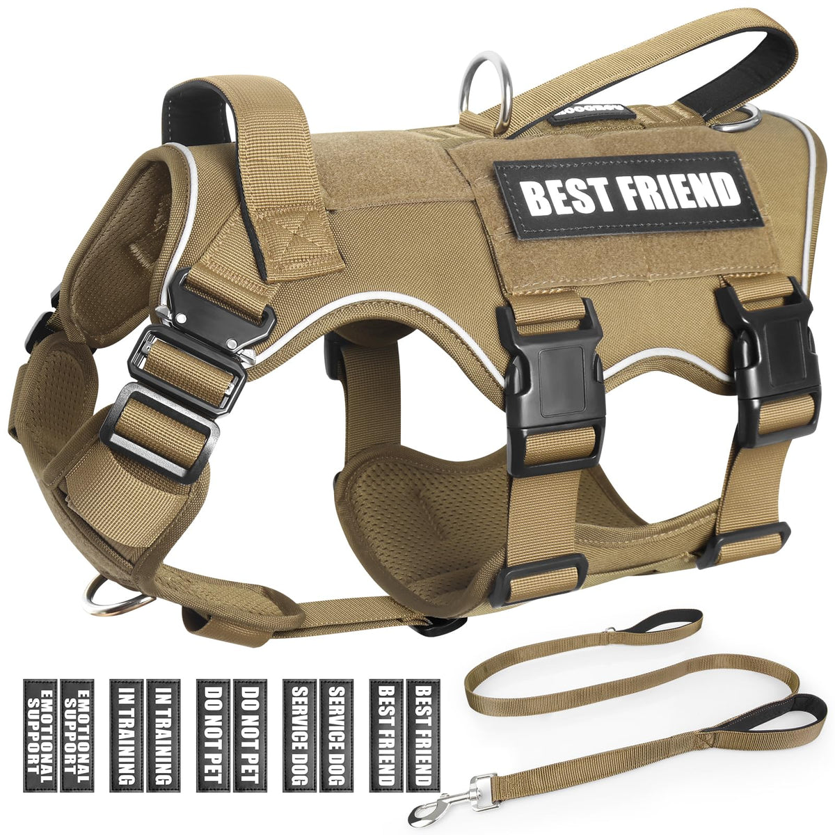 MOOGROU arnés de servicio para perros, vista frontal, control seguro durante paseos