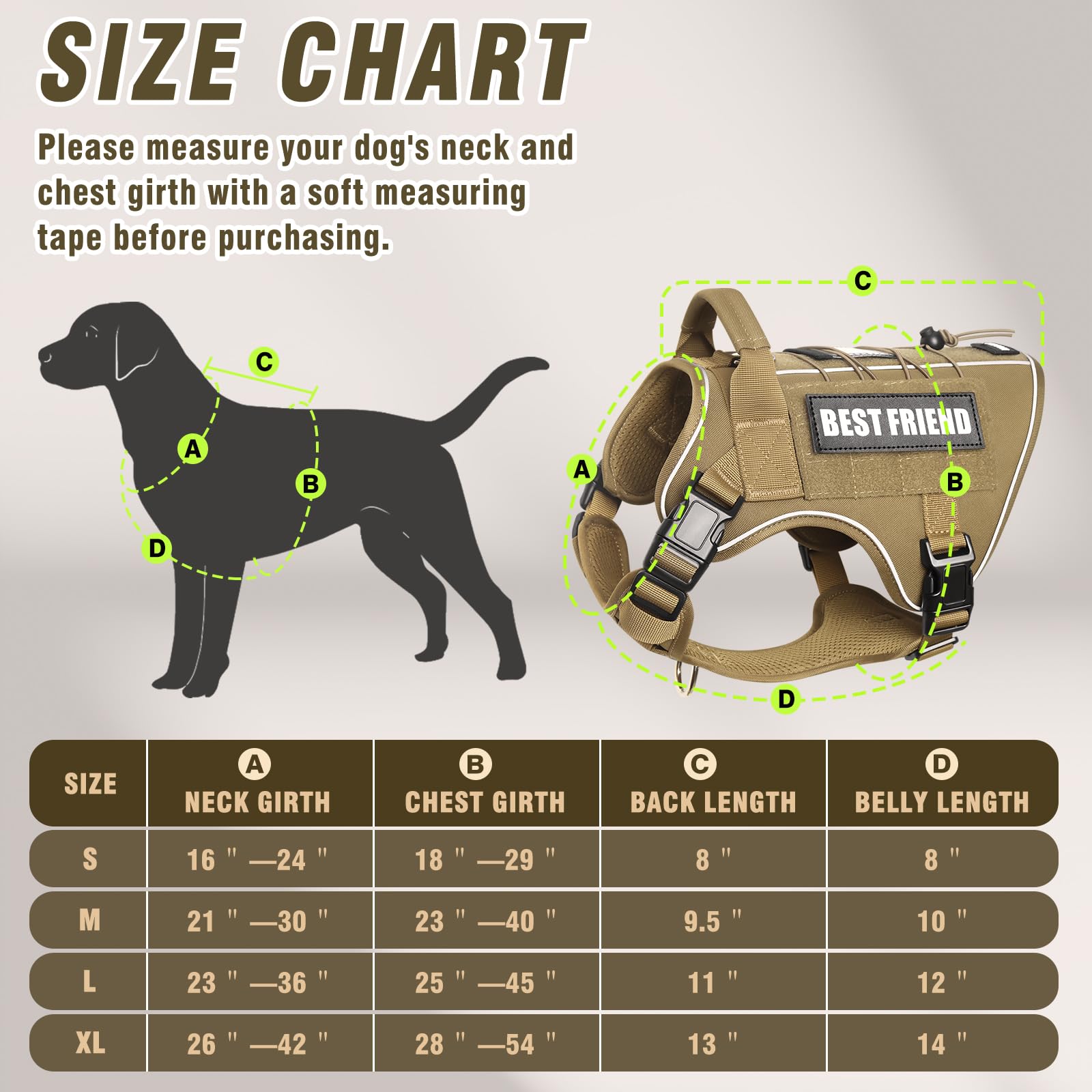 MOOGROU arnés táctico para perro pequeño, exterior camuflado; resistencia para uso diario.