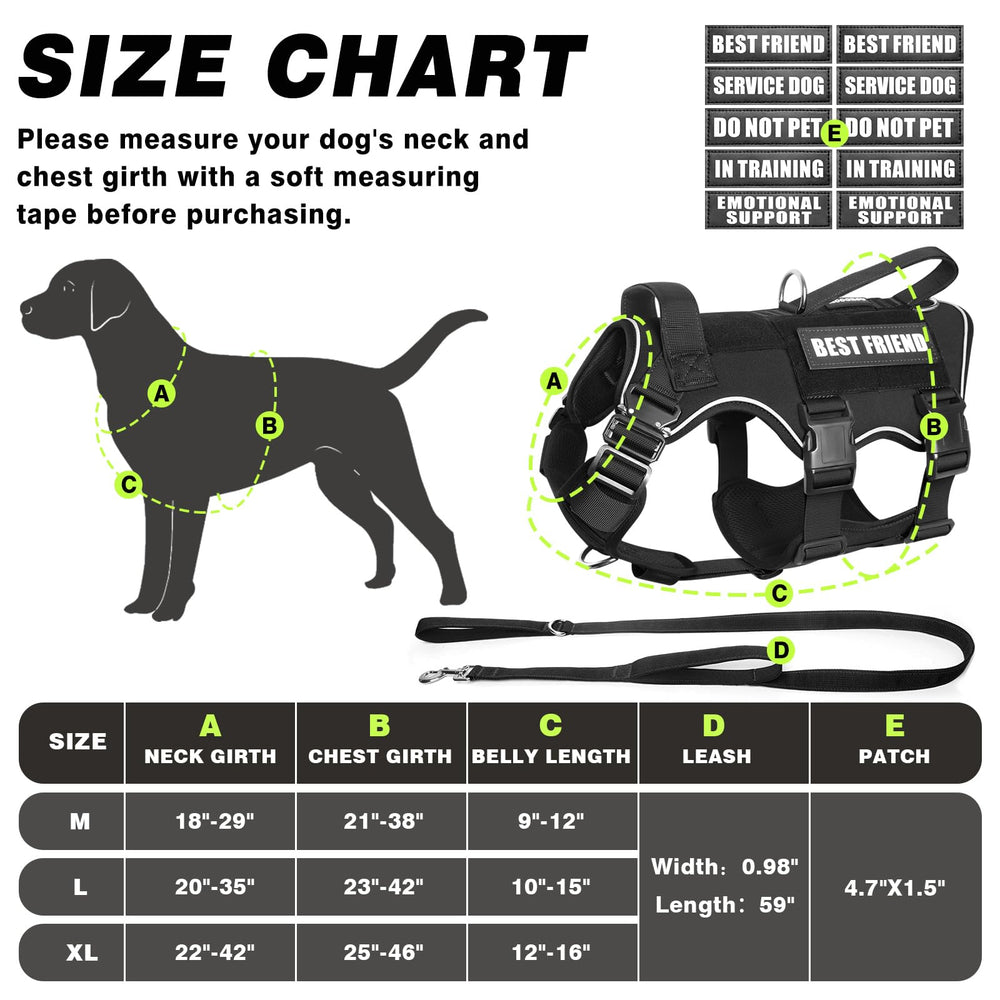 MOOGROU chaleco perro servicio anilla en D cuello; sujeción rápida para caminatas.