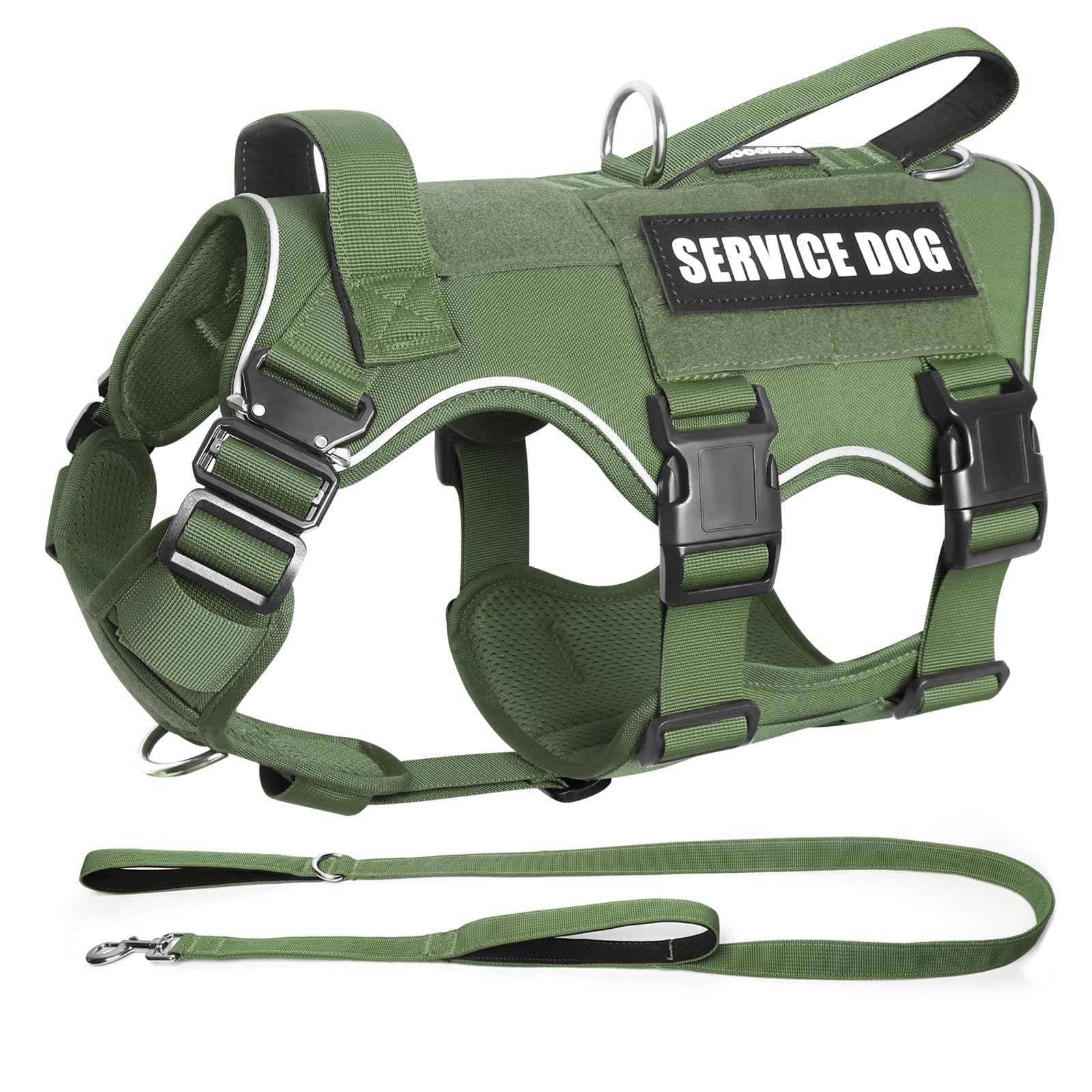 MOOGROU chaleco táctico para perro con ajuste cómodo para control durante caminatas.