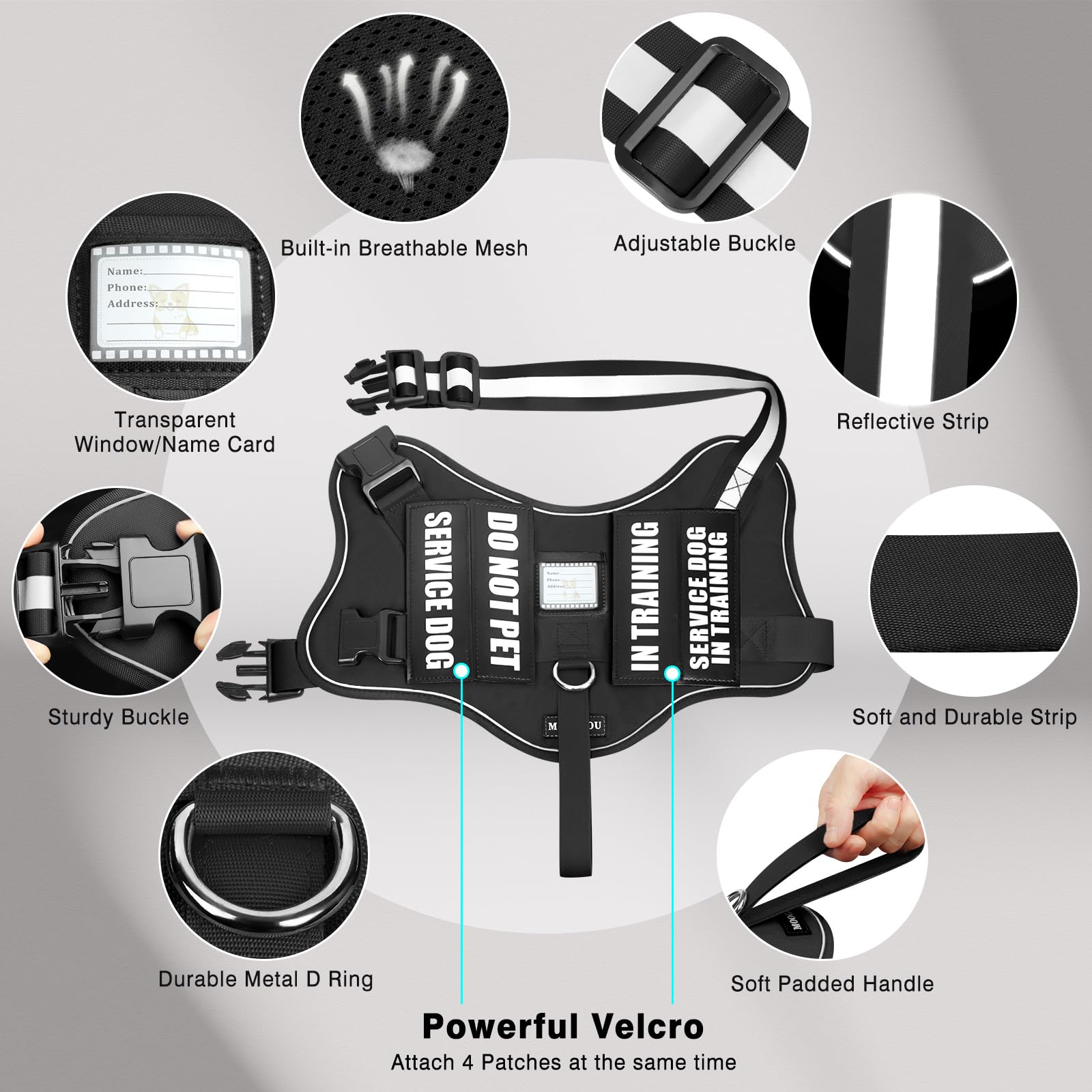 MOOGROU parches brillantes de velcro, personaliza señales según la situación.