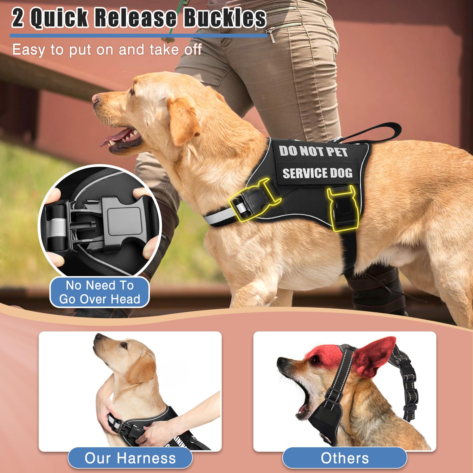 MOOGROU placa-metalica-servicio-perro: etiqueta duradera para identificación clara.