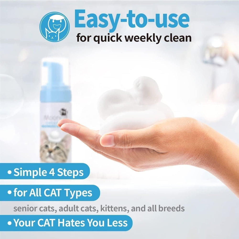 Mooncat champú seco para gatos: aprobado por veterinarios para confianza