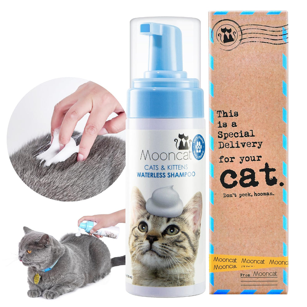 Mooncat champú seco para gatos: espuma suave para limpieza rápida