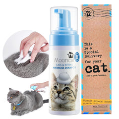Mooncat champú seco para gatos: espuma suave para limpieza rápida
