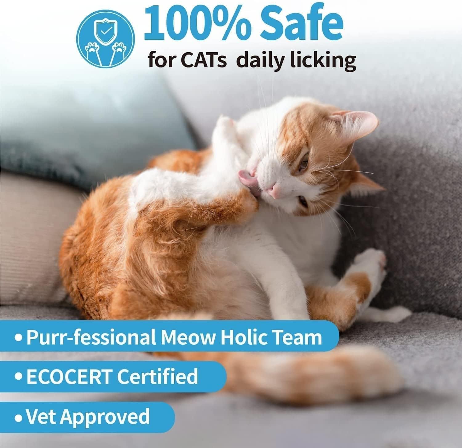 Mooncat champú seco para gatos: sin fragancia para piel sensible