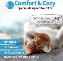 Mooncat masaje de champú seco en gato, experiencia agradable y limpieza suave.