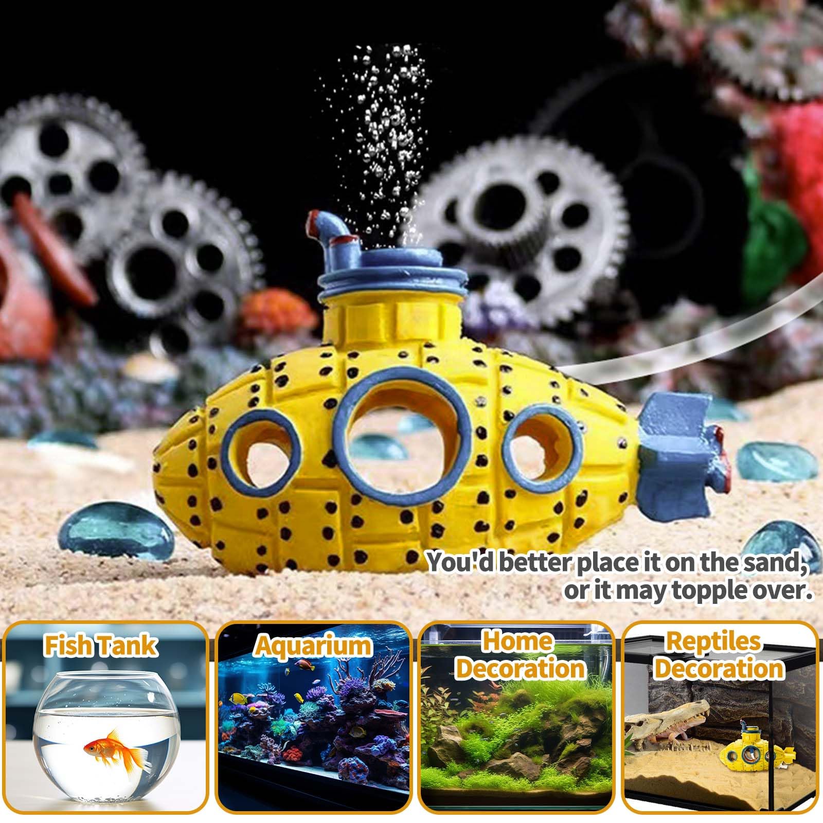 Moonorange decoración submarina para acuario realista y segura.