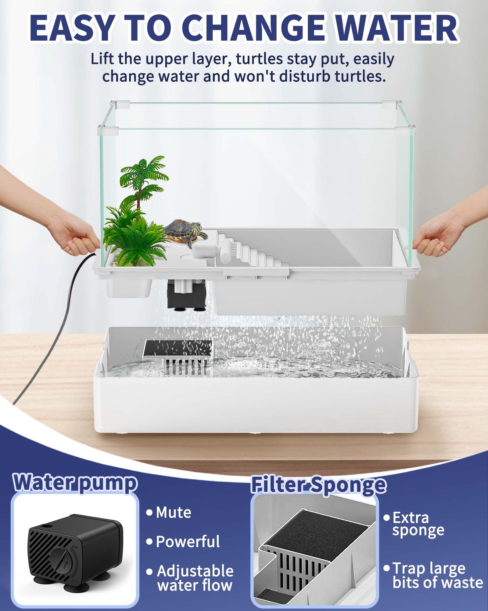 MoonOrange diseño de limpieza fácil con doble capa facilita el cambio de agua.