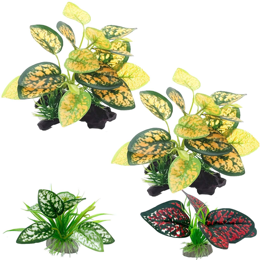 Moonorange planta artificial para terrario con hojas densas, aspecto natural.