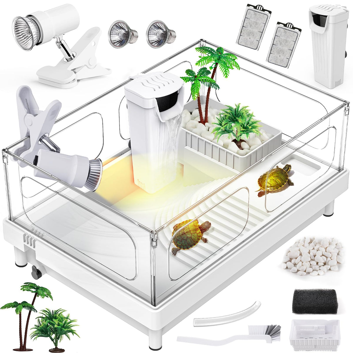 MoonOrange tortuga tanque kit iluminación y filtración para reptiles pequeños