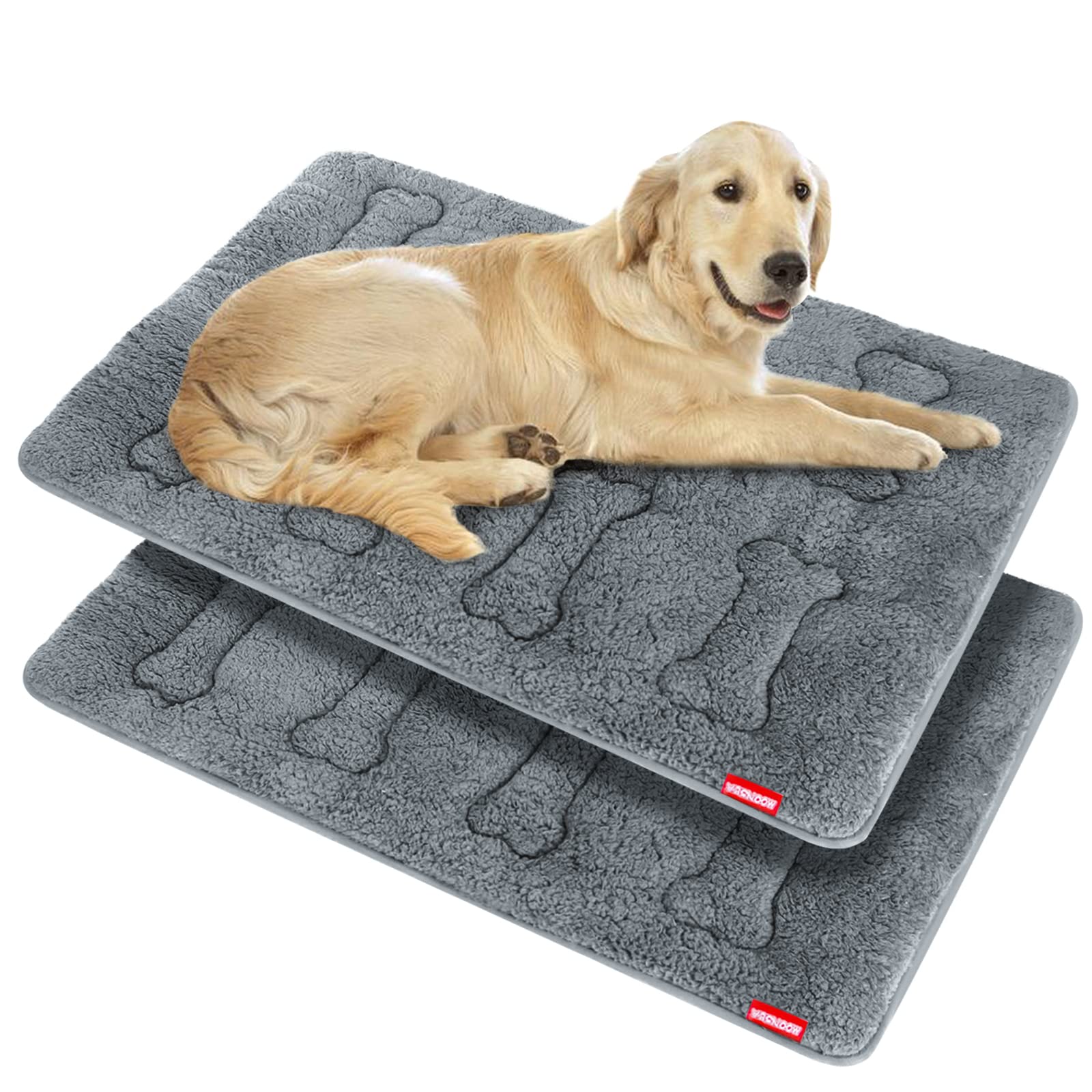 Moonsea cama para perro jaula 42x28: dos juegos para descanso cómodo.