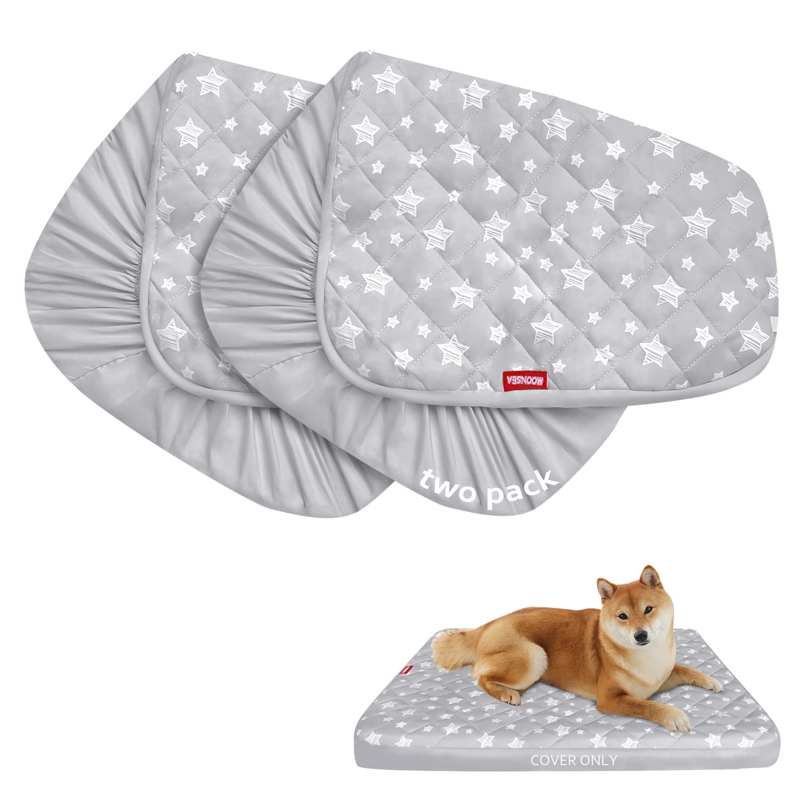 Moonsea funda cama perro estampado estrella gris, protección impermeable y lavable