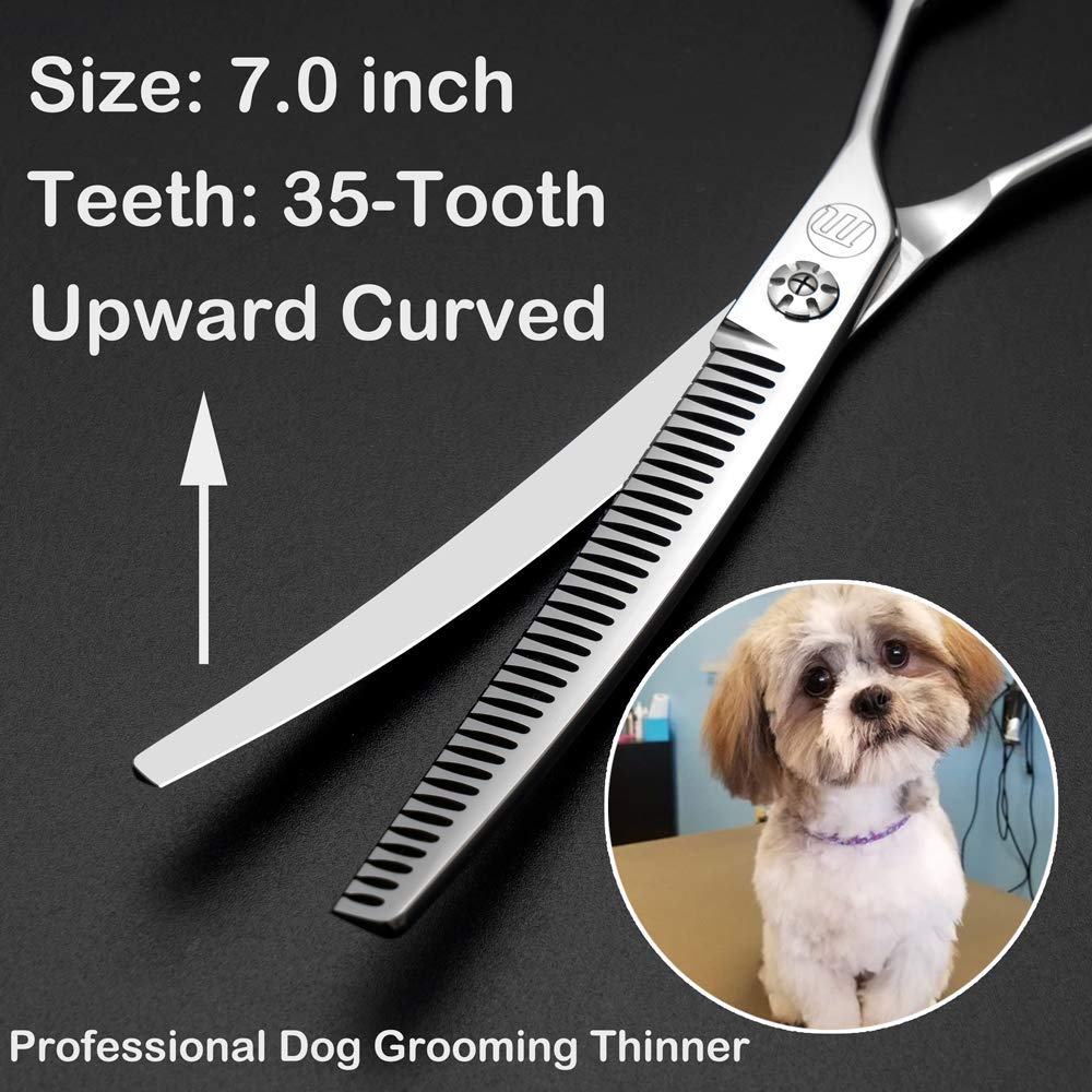 Tijeras Moontay con mango ergonómico para sesiones cómodas de grooming.
