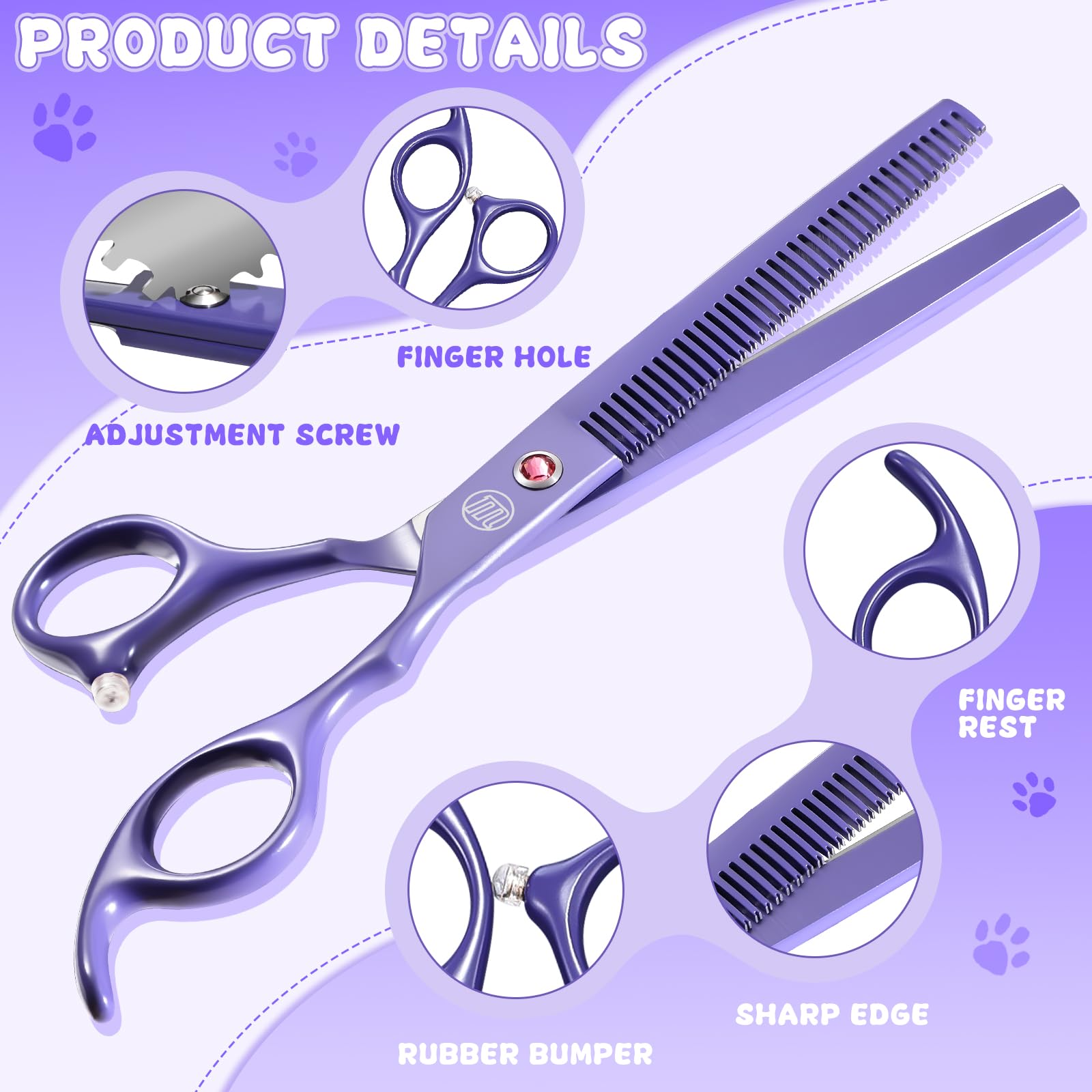 Moontay tijeras rectas para perros con líneas limpias.