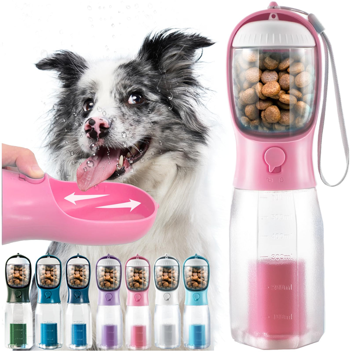 MoonyMars botella de agua para perros 20 oz lista para paseos al aire libre