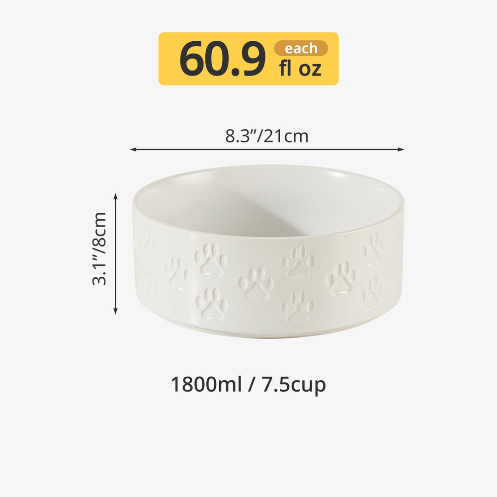 moookeynest tazon dual ceramico para perros blanco, uso diario y limpieza fácil