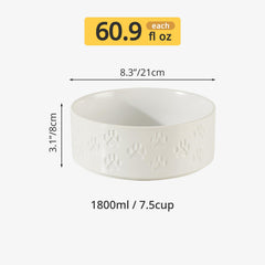 moookeynest tazon dual ceramico para perros blanco, uso diario y limpieza fácil