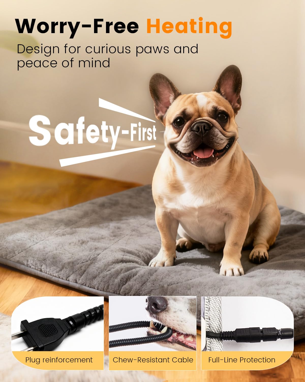 Cable resistente a mordidas de Mora Pets para mayor durabilidad.