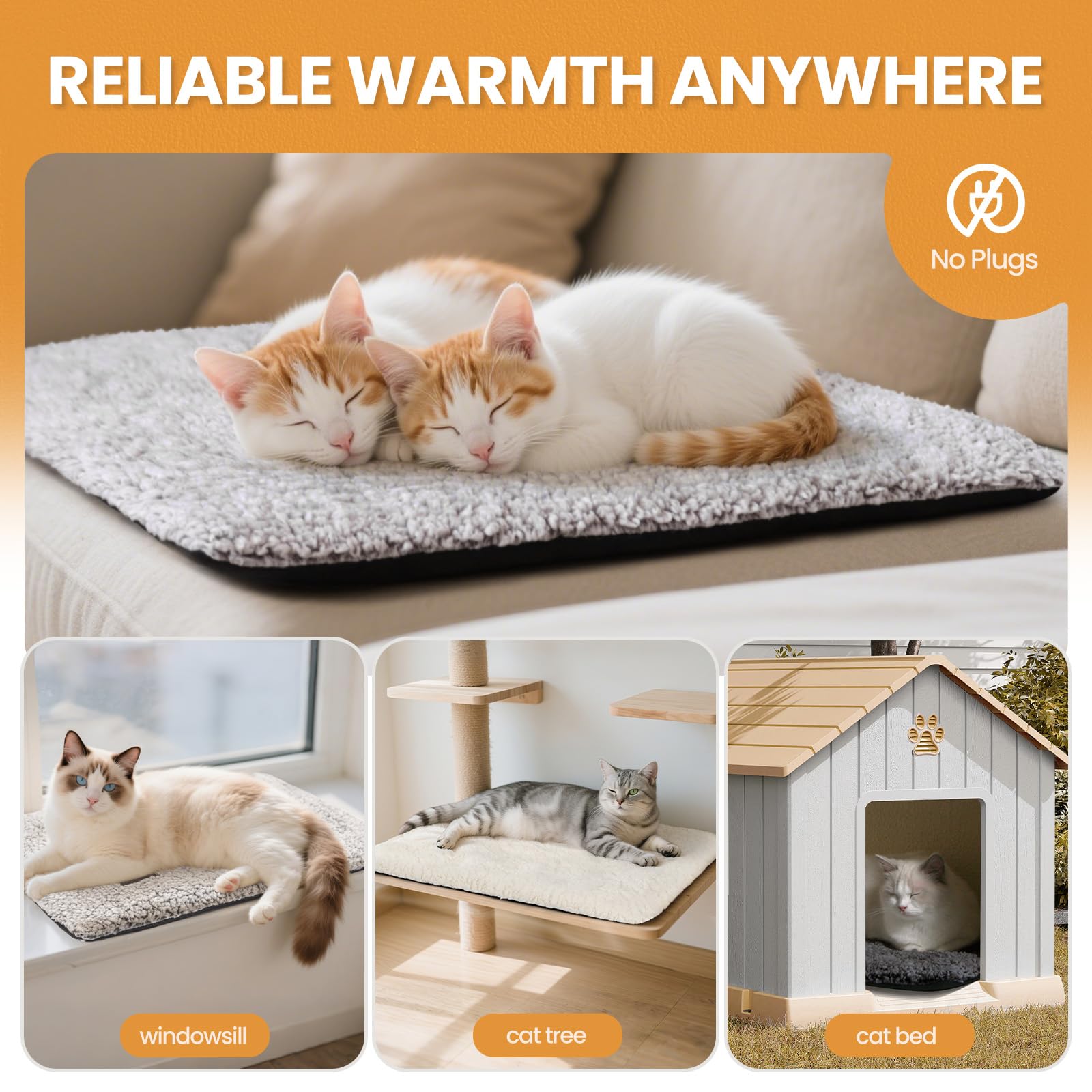 Cama auto-caliente Mora Pets para gatos y perros pequeños