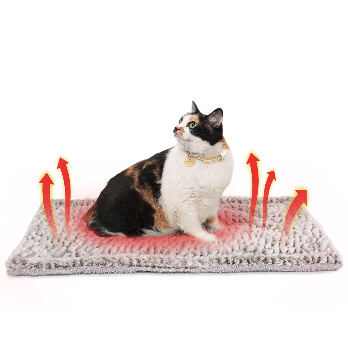 Cama autocalentable Mora Pets en formato rectangular, calor constante para gatos.