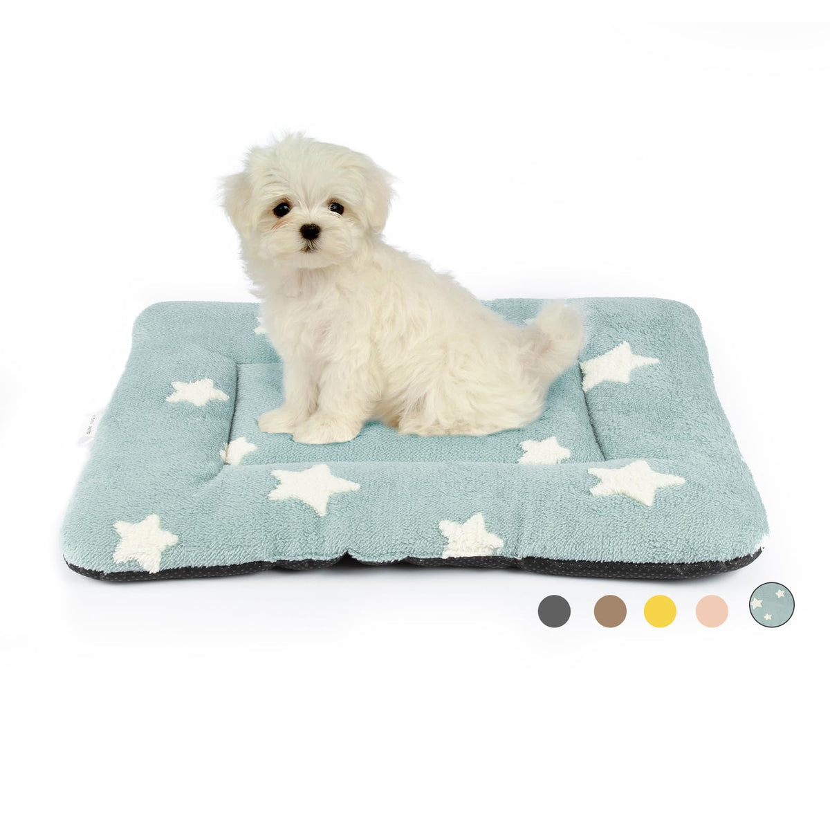 Cama Mora Pets para perro azul de 24x18 con base antideslizante para seguridad.