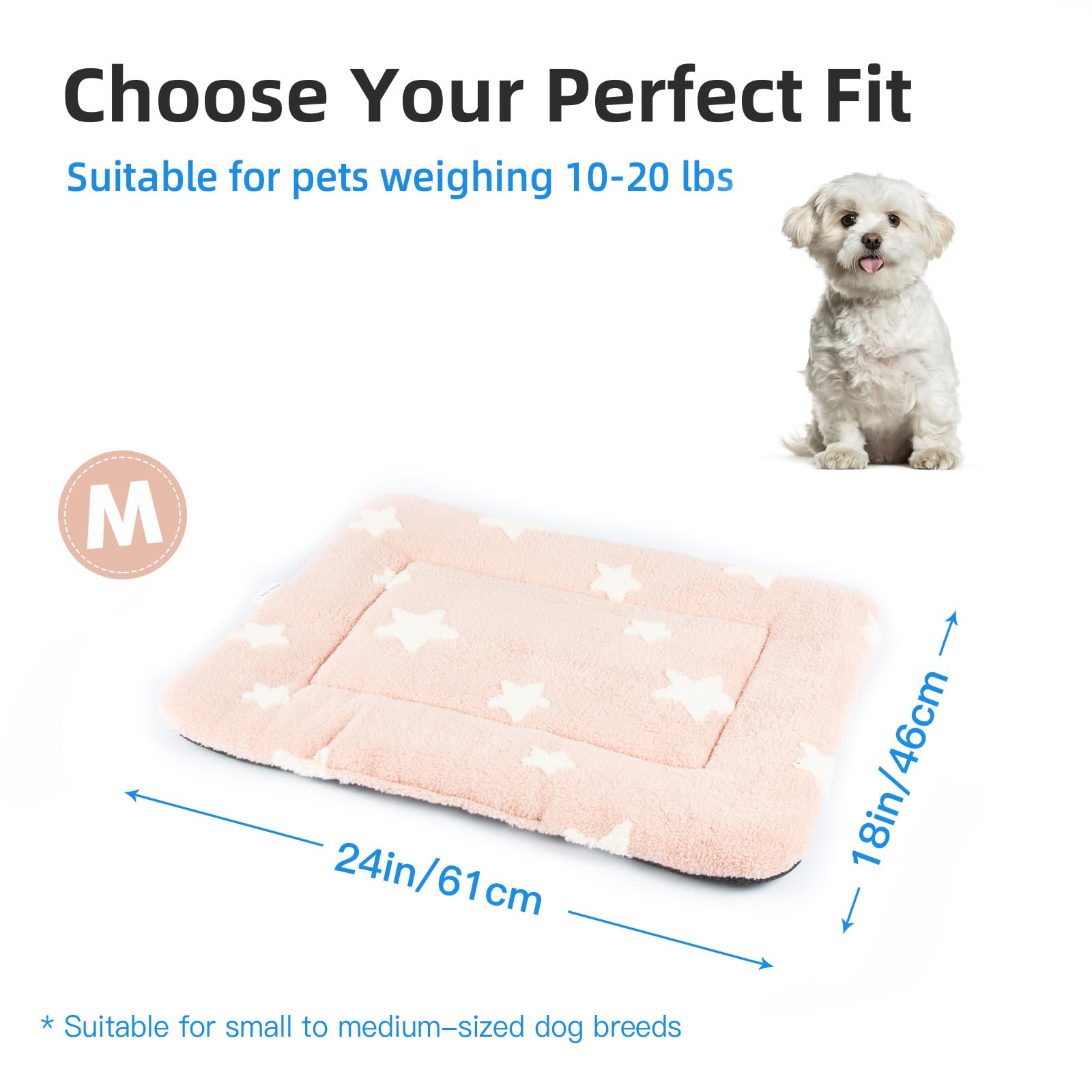 Cama plana para perros pequeños Mora Pets, suave y lavable a máquina.