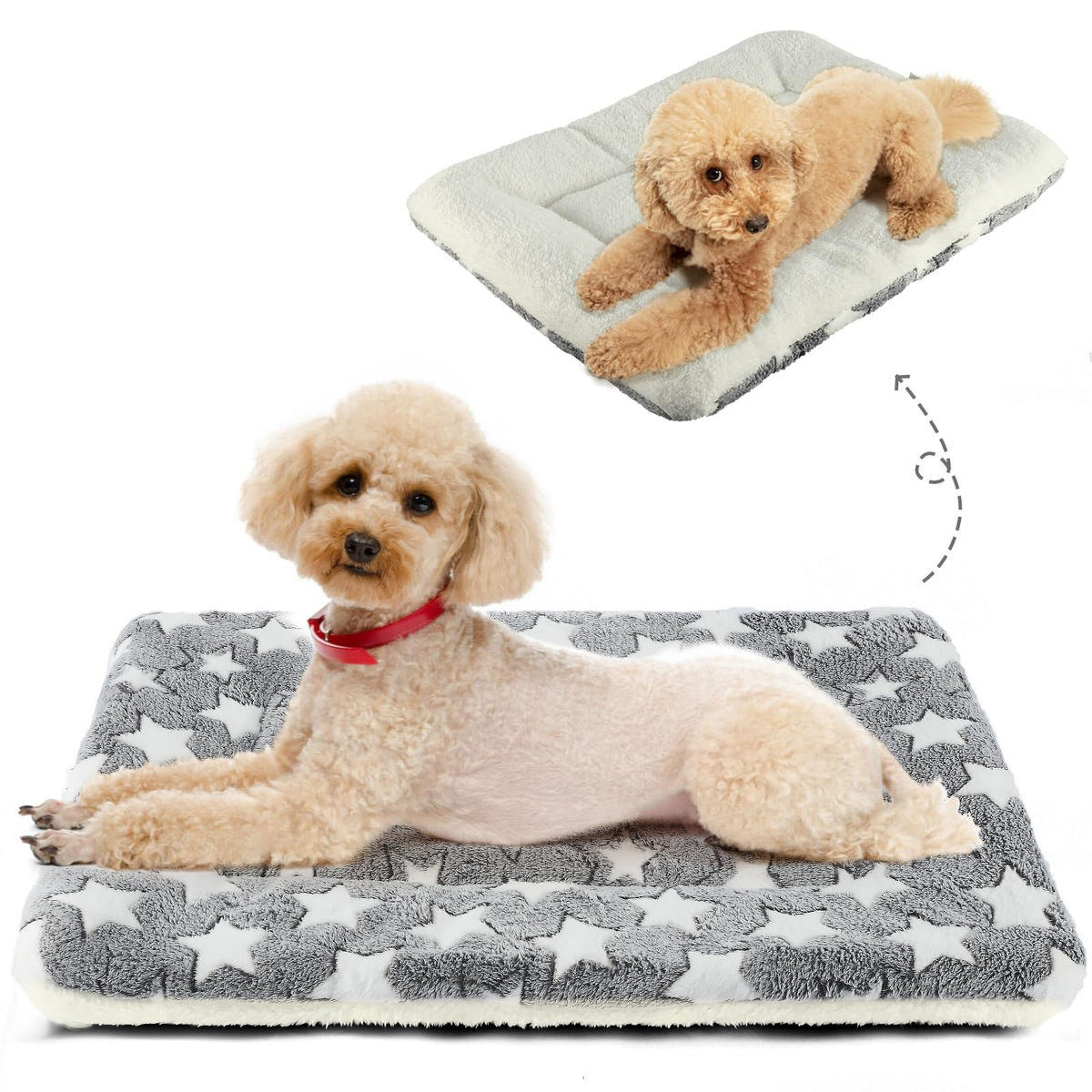 Mora Pets colchoneta para jaula con estrella gris, confort suave para perros