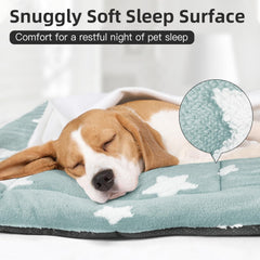 Colchoneta Mora Pets detalle tejido ultra suave azul para descanso.
