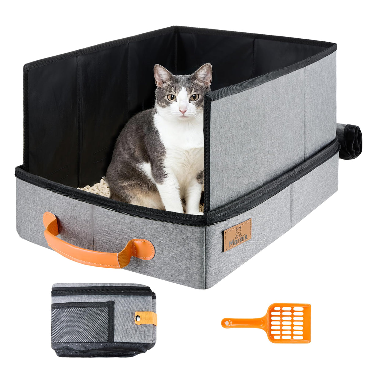 Morais caja-arena-portatil-plegable para gatos, ideal para viajes.