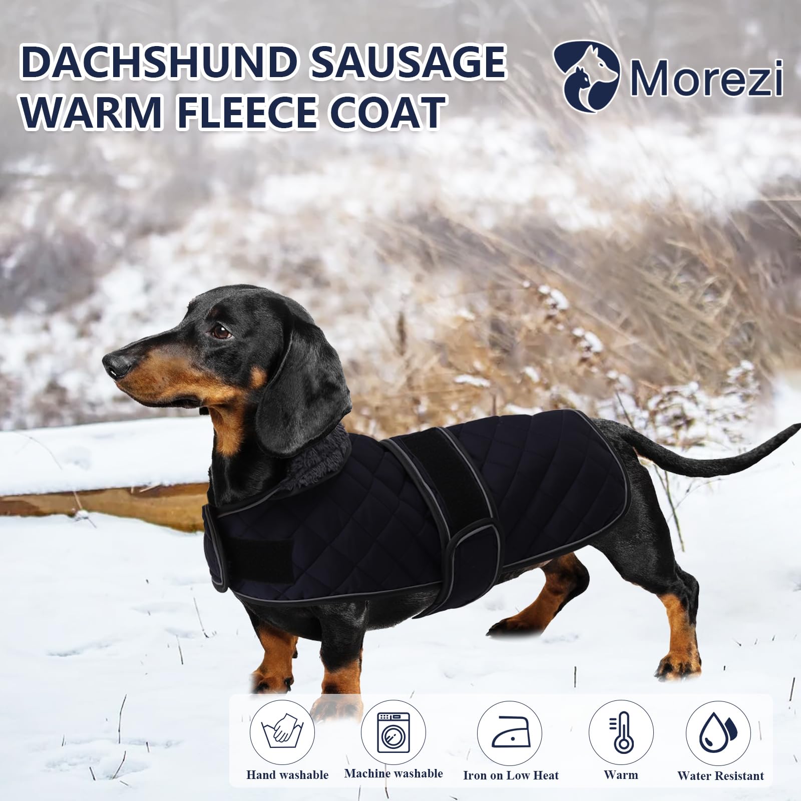 Morezi abrigo dachshund, forro de felpa cálido para paseos fríos.