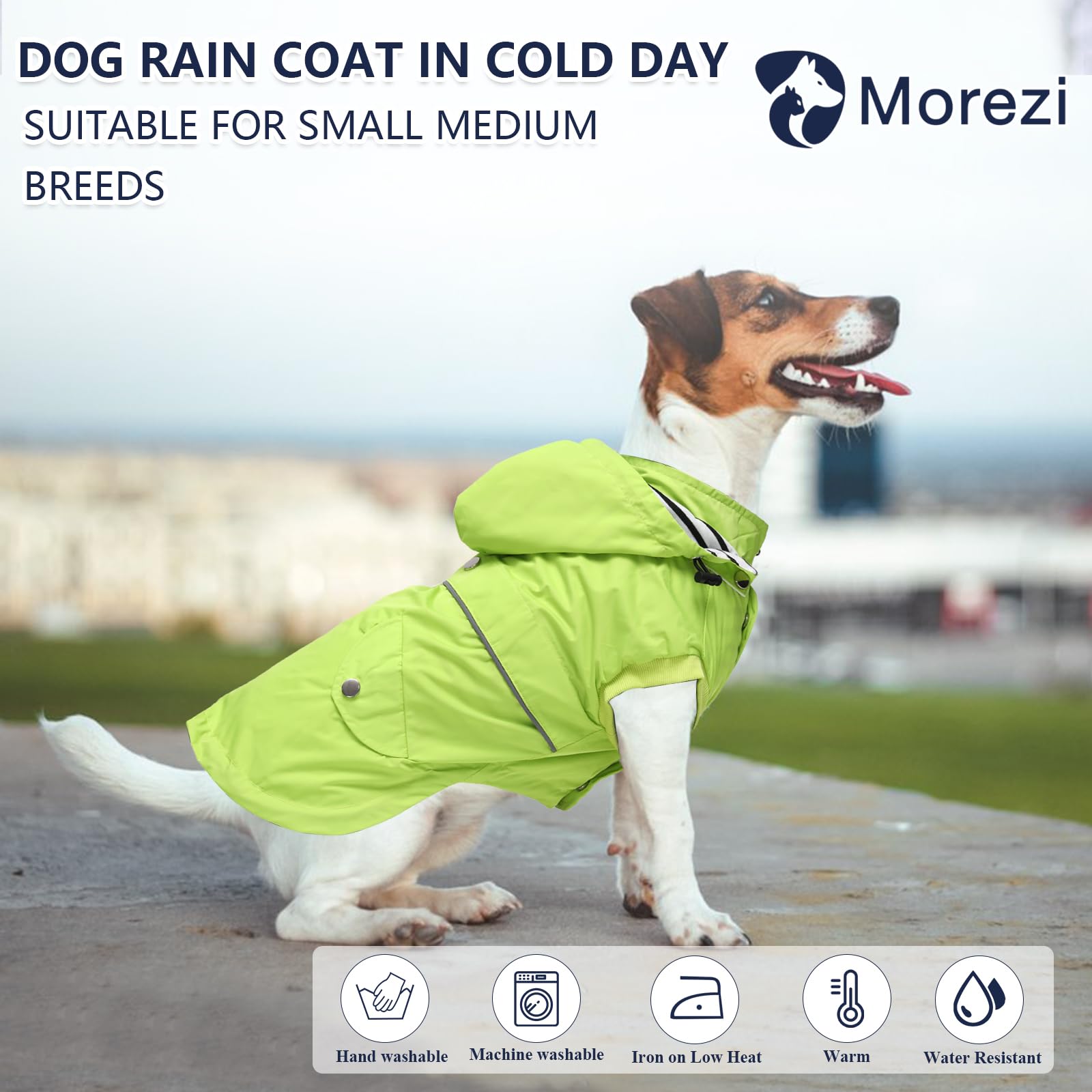 Morezi abrigo para perro con cierre y botones facilita vestirse.