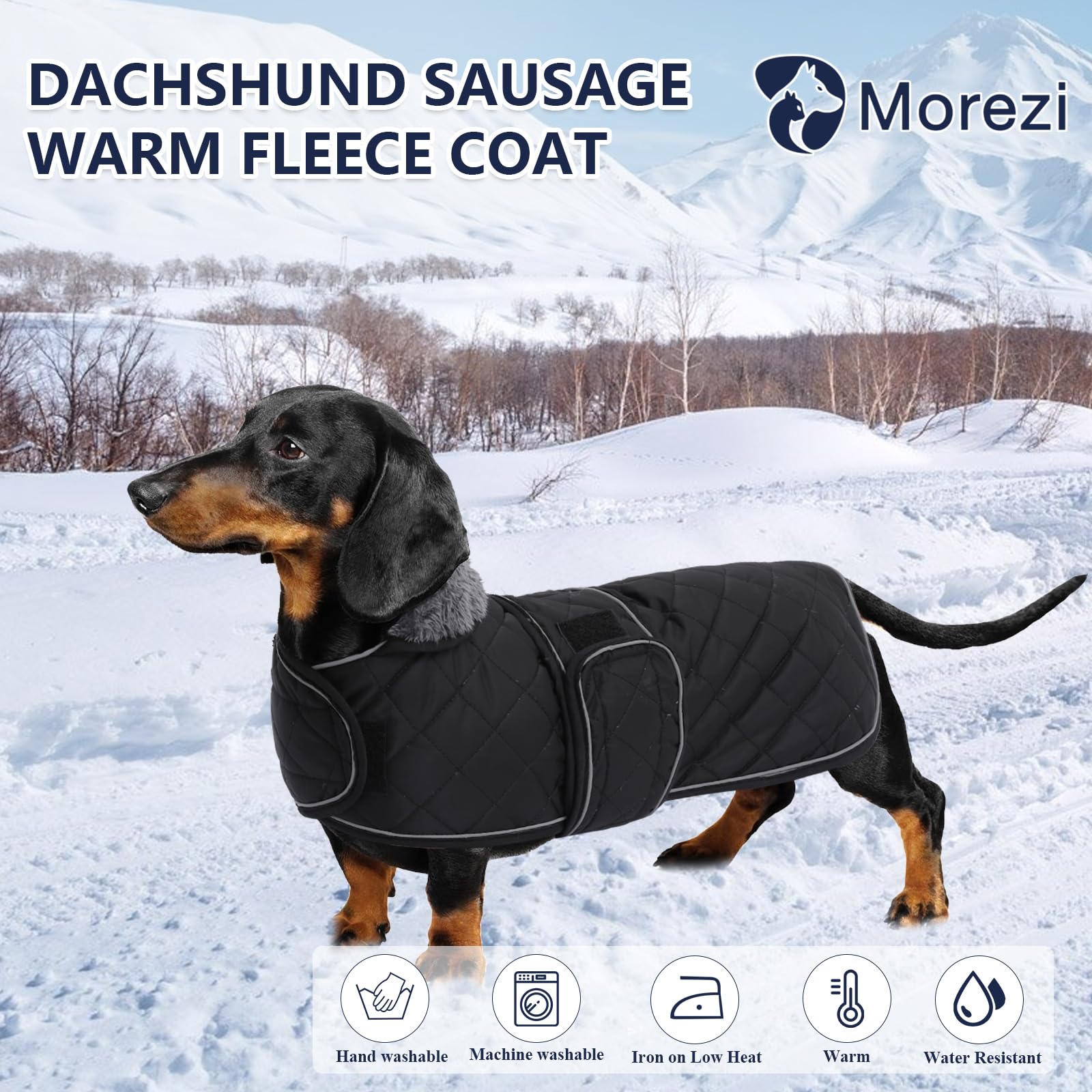 Morezi abrigo dachshund, interior felpa cálida para mayor confort