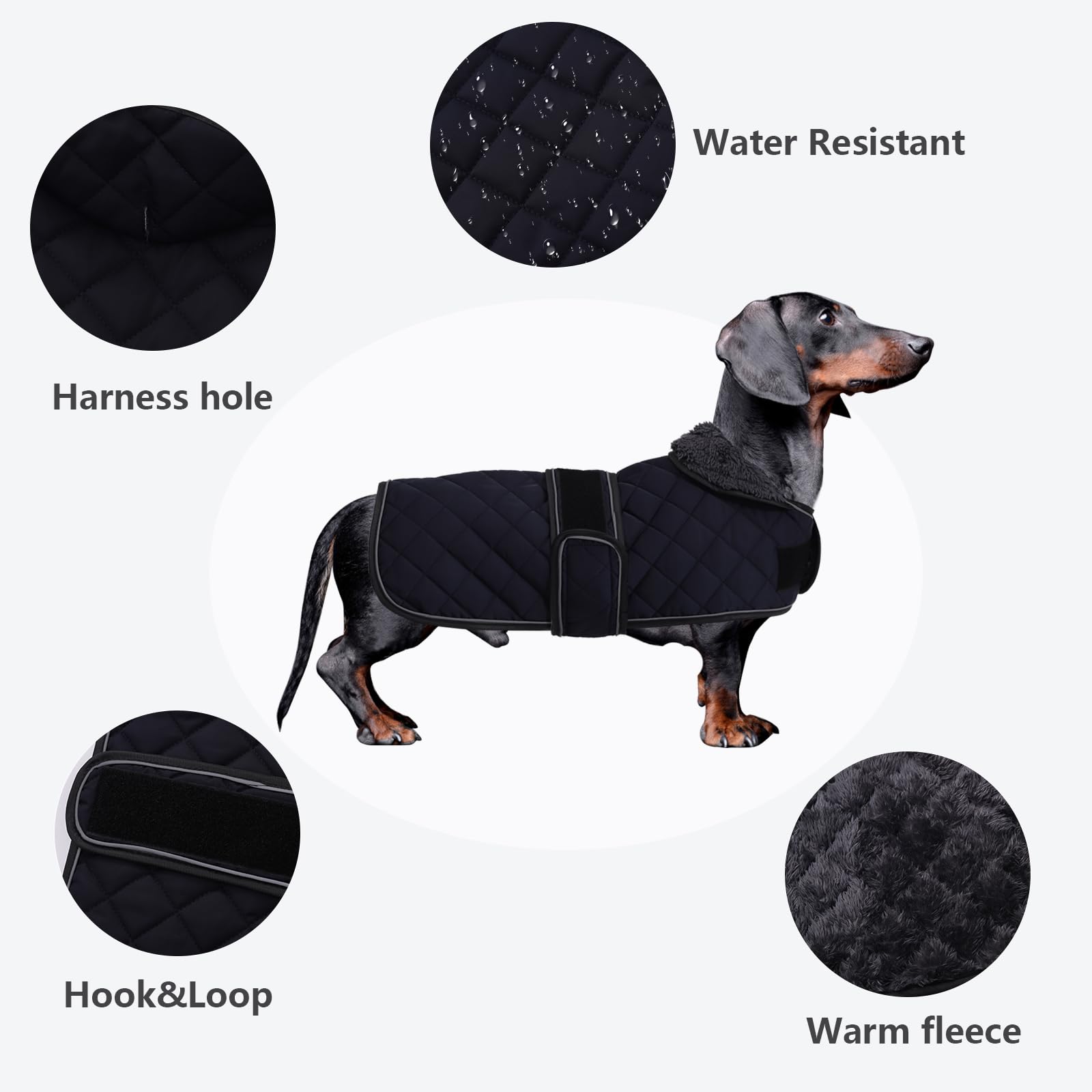 Morezi chaqueta dachshund forro polar cálido para días fríos