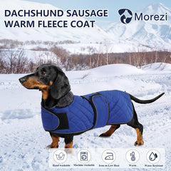 Morezi chaqueta invierno dachshund azul marino acolchado, cómodo.