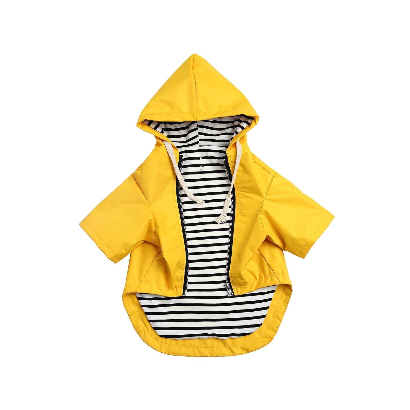 Morezi chaqueta impermeable para perros amarilla con cierre, ideal para días lluviosos
