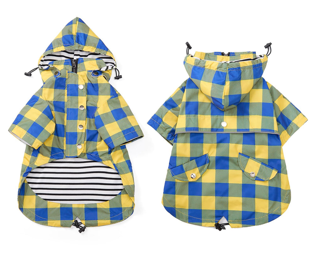 Morezi chaqueta perro lluvia color amarillo: visibilidad y estilo para paseos largos.